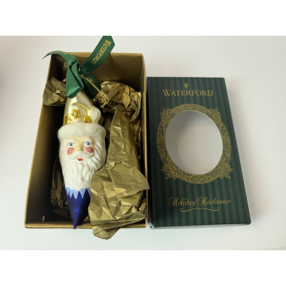 Moon Face Santa‎ Waterford Ornament in Holiday Heirlooms box Christmas